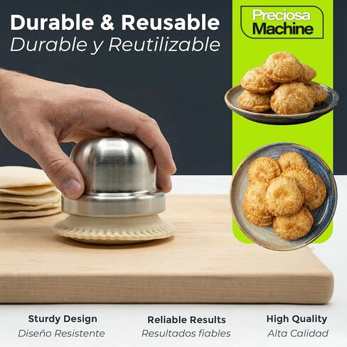 Cortador De Pastelitos Venezolanos Stainless Steel Cutter with Removable Die Sandwich Cutter and Sealer Professional Dough Press Moldes para Pastelitos Venezolanos Kitchen Tool Durable Easy to Clean in Kuwait