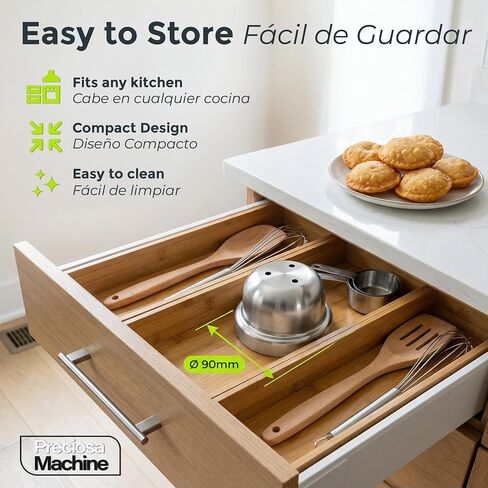 Cortador De Pastelitos Venezolanos Stainless Steel Cutter with Removable Die Sandwich Cutter and Sealer Professional Dough Press Moldes para Pastelitos Venezolanos Kitchen Tool Durable Easy to Clean in Kuwait