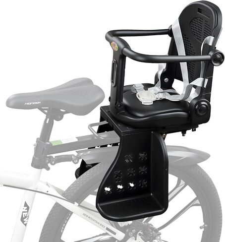 2026 Upgraded Kids Bike Rear Seat, Child Bicycle Seat Adjustable Breathable Backrest Height & 3 Reclining, Rear Wraparound Toddler Bike Seat with Large Footrest Strap in Kuwait