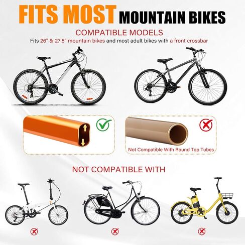 Front Mount Kids Bike Seat, Guardrail, Safety Belt, Pedals, 1-3Y, MTB | Steel frame,1-3Y,safety belt,guardrail,pedals,dual-point mount,fits 26/27.5in MTBs & front-crossbar adult bikes in Kuwait