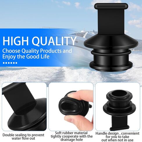 Seenelling 4 قطع سوداء F/1-1/8 مجموعة قابس تصريف القارب PVC من خلال سدادة سدادة مصارف الهيكل استبدال لأجزاء القارب من أنبوب تصريف الفائض من Livewell تمنع بشكل فعال تدفق المياه in Kuwait