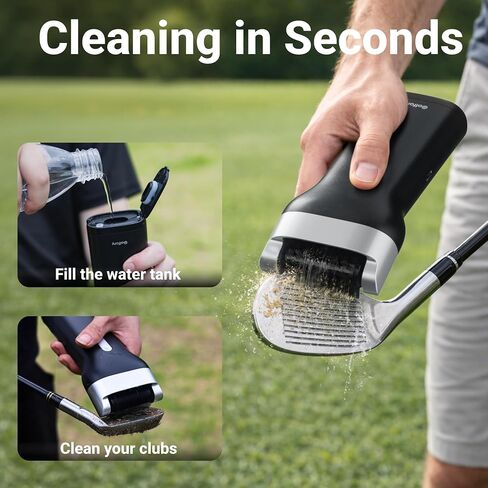 Electric Golf Club Cleaner Brush with Water,Portable Golf Brush and Groove Cleaner,800RPM Motor,60ml Tank,Type-C Rechargeable,Quick-Replace Nylon Brush Head,Golf Accessories for Men,Golf Gifts in Kuwait