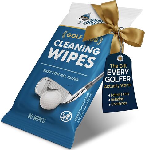 Happy Golfer Golf Gifts for Men | Golf Club Cleaning & Polishing Wipes (36 Pack) | Premium Golf Accessories for Men | Gifts for Golfers in Kuwait