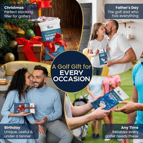 Happy Golfer Golf Gifts for Men | Golf Club Cleaning & Polishing Wipes (36 Pack) | Premium Golf Accessories for Men | Gifts for Golfers in Kuwait
