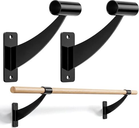 2pcs 3pcs Heavy Duty Ballet Barre Wall Brackets, Fixed Height Wall Mount Brackets Fits 1.5" (38mm) Ballet Barre Wooden Dowels for Home, Dance Studio, Body Stretch and Dance Practice in Kuwait