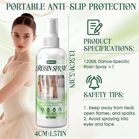 3.38 Oz Rosin Spray, Spray Rosin for Dancers, Rosin Spray for Dance Shoes, Enhance Grip, Maintain Flexibility and Elevate Your Dance Experience for Dancers, Students and Performers in Kuwait