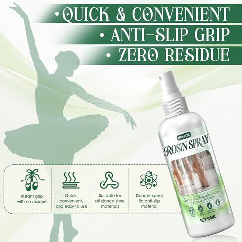 3.38 Oz Rosin Spray, Spray Rosin for Dancers, Rosin Spray for Dance Shoes, Enhance Grip, Maintain Flexibility and Elevate Your Dance Experience for Dancers, Students and Performers in Kuwait