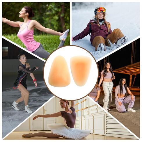 2 Pairs Dance Adhesive Silicone Knee Pads Reusable Gel Knee Protectors for Women Girls Ballet Dancing Yoga Skating Shock Absorption & Skin-friendly Protection in Kuwait