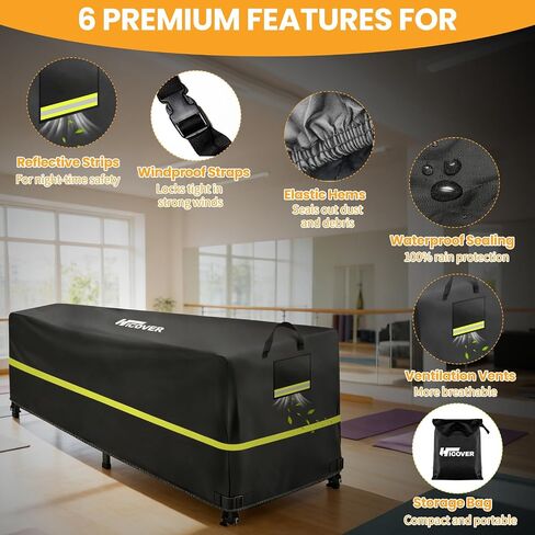 Reformer Protective Cover, 600D Heavy Duty 100% Waterproof Pilates Reformer Covers for Reformer Protective,for 101" W x 31" D x 23" H Pilates Reformer with Air Vent and Reflective Strip in Kuwait