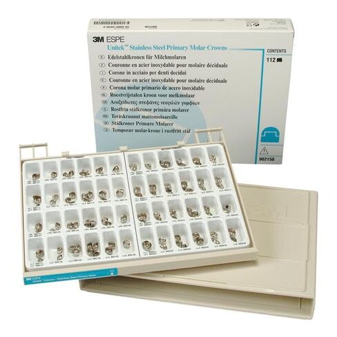 3M Solventum 902150 Unitek Crowns مجموعة الأضراس الأساسية المصنوعة من الفولاذ المقاوم للصدأ 112/Bx in Kuwait