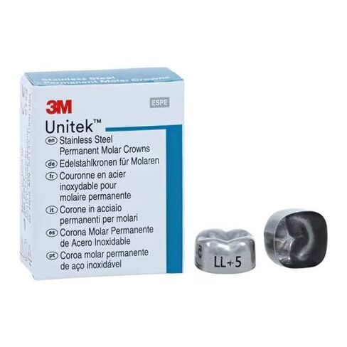 3M ESPE 900435 Unitek تاج من الفولاذ المقاوم للصدأ يشكل الضرس الثاني #5 السفلي الأيسر 5/Pk in Kuwait