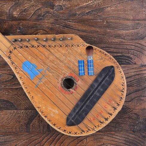 ULTECHNOVO Dulcimer Cleaning Brush with Stainless Steel Bristles and Portable Design, Easy Operation Handheld Groove Cleaner Tool for Musical Instruments, Blue Fiber Handle for Efficient in Saudi Arabia