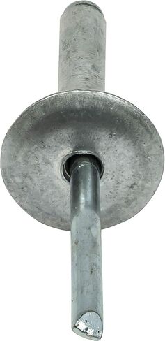 Fastenere Large Flange Pop Rivets - 3/16" x 1" (50 Pack) Aluminum Body Steel Mandrel, Heavy Duty Dome Head Blind Rivets, Open End 6-16 Gap .876" - 1.00" - Corrosion Resistant, High Shear Strength in Kuwait