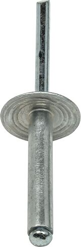 Fastenere Large Flange Pop Rivets - 3/16" x 1" (50 Pack) Aluminum Body Steel Mandrel, Heavy Duty Dome Head Blind Rivets, Open End 6-16 Gap .876" - 1.00" - Corrosion Resistant, High Shear Strength in Kuwait