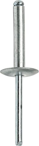 Fastenere Large Flange Pop Rivets - 3/16" x 1" (50 Pack) Aluminum Body Steel Mandrel, Heavy Duty Dome Head Blind Rivets, Open End 6-16 Gap .876" - 1.00" - Corrosion Resistant, High Shear Strength in Kuwait