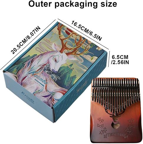 Kalimba Thumb Piano 21 key Marimba Wood Mbira Hand Rest Portable Mahogany African Finger Piano Pocket Music Instrument with Instruction Carrying Bag for Gig Party Beginners Gift in Kuwait