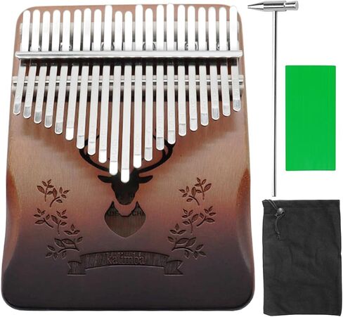 Kalimba Thumb Piano 21 key Marimba Wood Mbira Hand Rest Portable Mahogany African Finger Piano Pocket Music Instrument with Instruction Carrying Bag for Gig Party Beginners Gift in Kuwait