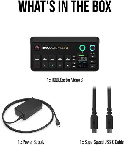 RØDE RØDECaster Video S - محول فيديو Podcast وواجهة الصوت - كاميرا متعددة، 4 × مدخلات فيديو (HDMI وUSB)، 1080p60، مشاهد متعددة المصادر in Kuwait