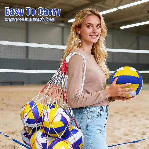الكرة الطائرة، 10 عبوات مقاس رسمي 5 كرات طائرة قابلة للنفخ لحمام السباحة، معدات تدريب على شكل سبايك للكرة الطائرة في الهواء الطلق، كرات طائرة رملية ناعمة في الأماكن المغلقة - تتضمن مضخة كرة in Kuwait