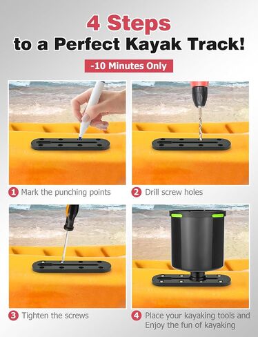 Mellbree Kayak Track, 7Inch Kayak Rail Mount Kayak Low Profile Track for Fishing Rod Holder, Fish Finder, Cup Holder, Anchor Cleats 2Pack in Kuwait