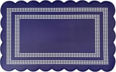 سجادة سكالوب مضادة للتعب 18x30 - ريمي - كحلي/أبيض in Kuwait