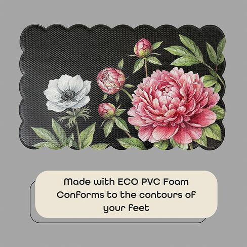 Anti Fatigue Scallop Mat 18x30 - Peony - Black in Kuwait