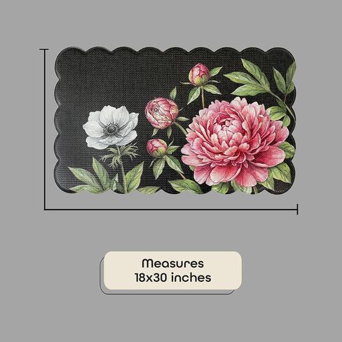 Anti Fatigue Scallop Mat 18x30 - Peony - Black in Kuwait