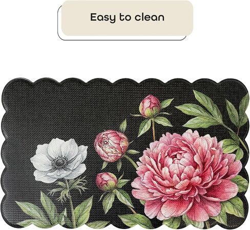 Anti Fatigue Scallop Mat 18x30 - Peony - Black in Kuwait