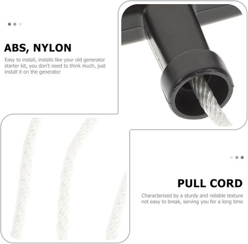 Healeved 4 Sets Starter Rope Pull Cord with Recoil Starter Handle Grip for Lawnmower and Trimmer, Replaceable Nylon Rope with Abs Handle, Easy to Install for Weeding Generator in Kuwait