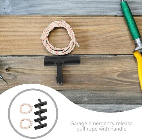 Garage Door Emergency Release Pull Rope for Opening Garage Doors 2 Sets with Plastic Handle and 4-Meter Rope for Quick Release and Safety Device and Accessing Attics in Kuwait