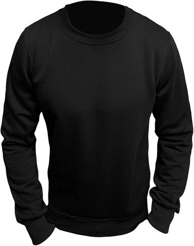 Maiyifu-GJ الرجال عادية كم طويل Crewneck البلوز كم طويل بلون البلوز خفيفة الوزن مستديرة الرقبة قميص بلايز in Kuwait