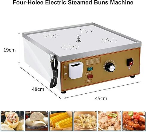 2/4/6-Hole Electric Steamed Bun Machine Commercial Electric Steamer 30~110°C Temperature Independent Water Supply,2Holes,4holes in Kuwait