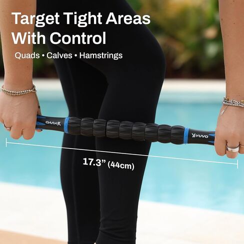 6-in-1 Foam Roller Recovery Set - 18" Trigger Point Muscle Roller, Massage Stick, 5 Resistance Bands, Massager Balls Kit with Carrying Bag - Full Body Recovery, Stretching & Exercise Equipment in Kuwait