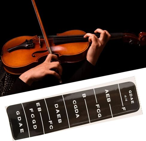 Violin Sticker 4/4 Black Blue Fingerboard Guide, Violin Sticker for Beginners, Self - Adhesive Note Position Markers with Non - Stick Glue, for Violin Learning and (BC01 4/4 Black) in Kuwait