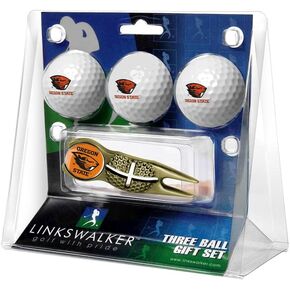 LinksWalker Collegiate Regulation Size 3 Golf Ball Gift Pack with Crosshair Divot Tool in Kuwait