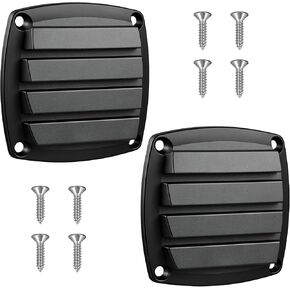 2 Pcs Louvered Vent Boat Cover Vent Louvered Flush Plastic Thru Vents, Marine Boat Vents, 2-3/4", Black, Installation Screws in Saudi Arabia