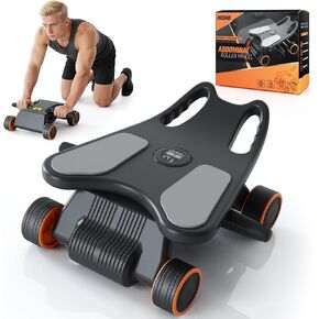 Ab Roller with Elbow Support,Exercise Roller Wheels with 4 Wheels | Abs Exercise Roller Abdominal Training with Knee Pad for Home Gym in Saudi Arabia