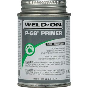 Weld-On 10215 P-68 PVC/CPVC Non-Bodied Primer - Fast Acting and Low-VOC, Clear, 1/4 Pint (4 fl oz) in Kuwait