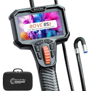 ROVE RS2 Two-Way Articulating Borescope Camera with Light, 1080P Industrial Endoscope Inspection Camera with 180° Articulated Slim 6.2mm Probe, 4.3" IPS Screen, for Wall Automotive, Mechanics, and DIY in Kuwait