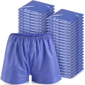 Noverlife 50PCS Disposable Men Boxer Shorts, Non Woven Male Underwear Patient for Travel Massage Individually Wrapped in Kuwait
