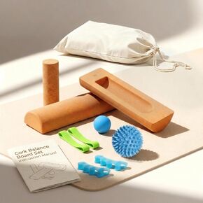 MUCITAGF Cork Balance Board - Ankle & Foot Strengthener Kit for Physical Therapy, Plantar Fasciitis Recovery, Core Stability, Enhanced Foot Function, Mobility and Prevent Falls | Balance Trainer in Saudi Arabia