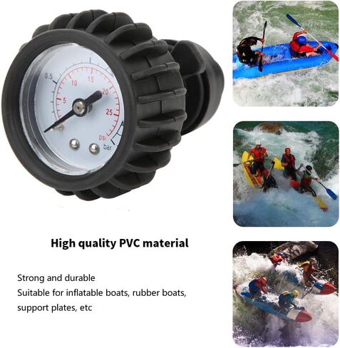 Gonetre Inflatable Boat Barometer, Pressure Gauge Measuring Tool with Clear Pointer for Inflatable Boats Rubber Boats, Measuring Range 0-2 BAR 0-30 PSI, Made of PVC, Lightweight in Kuwait