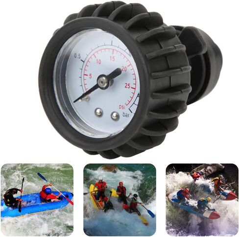 Gonetre Inflatable Boat Barometer, Pressure Gauge Measuring Tool with Clear Pointer for Inflatable Boats Rubber Boats, Measuring Range 0-2 BAR 0-30 PSI, Made of PVC, Lightweight in Kuwait