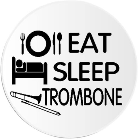 ملصق Eat Sleep Trombone - ملصق دائري مقاس 3 بوصة - فرقة موسيقية موسيقية in Kuwait
