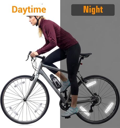 4 Pack Bicycle Reflectors, White Bike Wheel Reflectors, Bike Reflectors for Night Riding, Safety Warning Decoration Accessories for Road Mountain in Kuwait