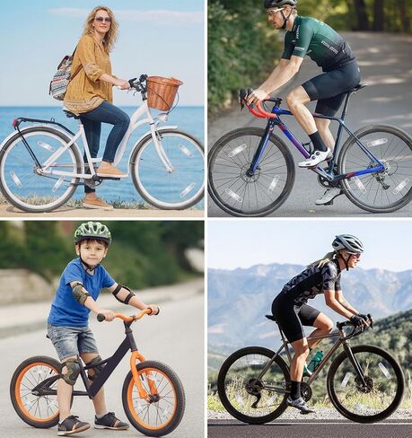 4 Pack Bicycle Reflectors, White Bike Wheel Reflectors, Bike Reflectors for Night Riding, Safety Warning Decoration Accessories for Road Mountain in Kuwait