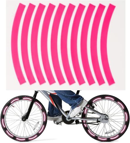 HUIOP Reflective Tape, 10pcs Adhesive Reflective Tape Cycling Warning Sticker Bike Reflector Tape Strip for Car Bicycle Motorcycle Scooter Wheel Rim Decoration in Kuwait
