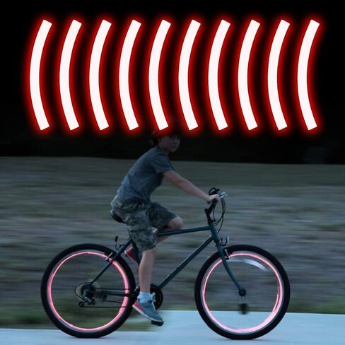 HUIOP Reflective Tape, 10pcs Adhesive Reflective Tape Cycling Warning Sticker Bike Reflector Tape Strip for Car Bicycle Motorcycle Scooter Wheel Rim Decoration in Kuwait