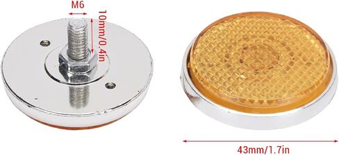2PCS Front Fork Reflectors Fork Leg Reflectors Round Amber M6 with Screws for C70 CB100 CB175 CB350 Replacement in Kuwait