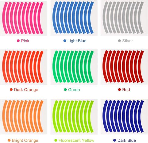 HUIOP Reflective Tape, 10pcs Adhesive Reflective Tape Cycling Warning Sticker Bike Reflector Tape Strip for Car Bicycle Motorcycle Scooter Wheel Rim Decoration in Kuwait